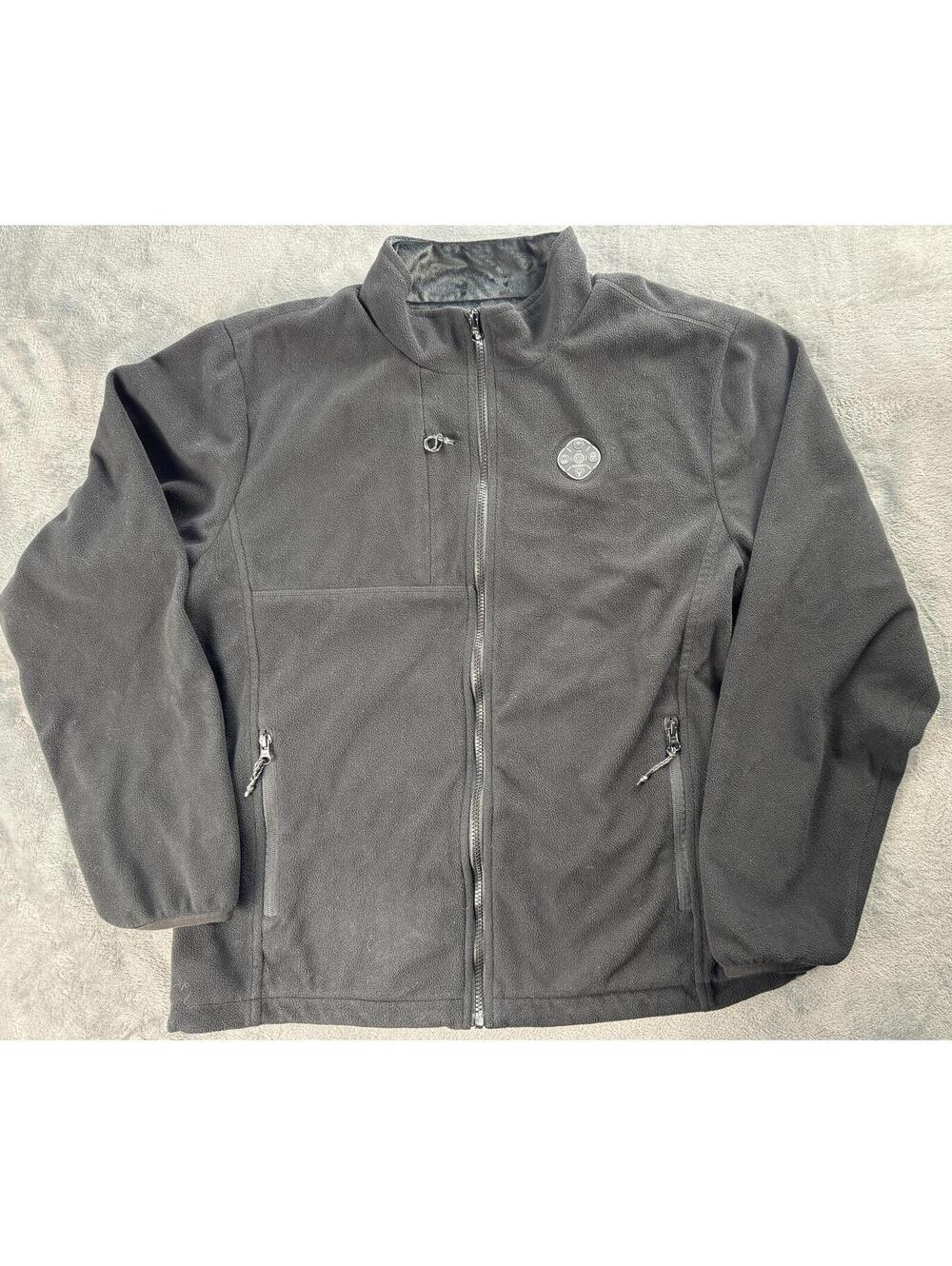 KOVNLO Heated Jacket Mens Black Fleece Shell 5in1 Heating Fast Electric Coat Lg